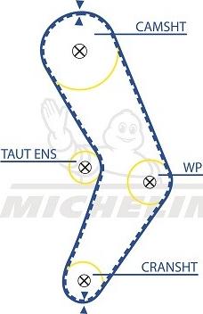 MICHELIN EngineParts SMATB0264 - Courroie de distribution cwaw.fr