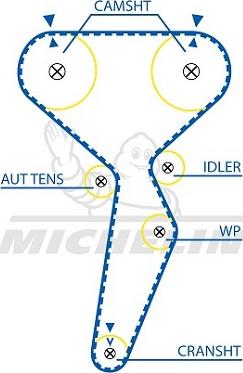 MICHELIN EngineParts SMATB0288 - Courroie de distribution cwaw.fr