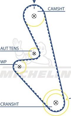 MICHELIN EngineParts SMATB0230 - Courroie de distribution cwaw.fr