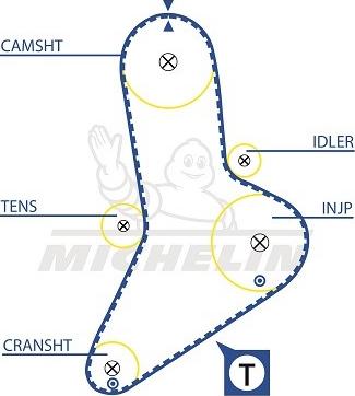 MICHELIN EngineParts SMATB0276 - Courroie de distribution cwaw.fr