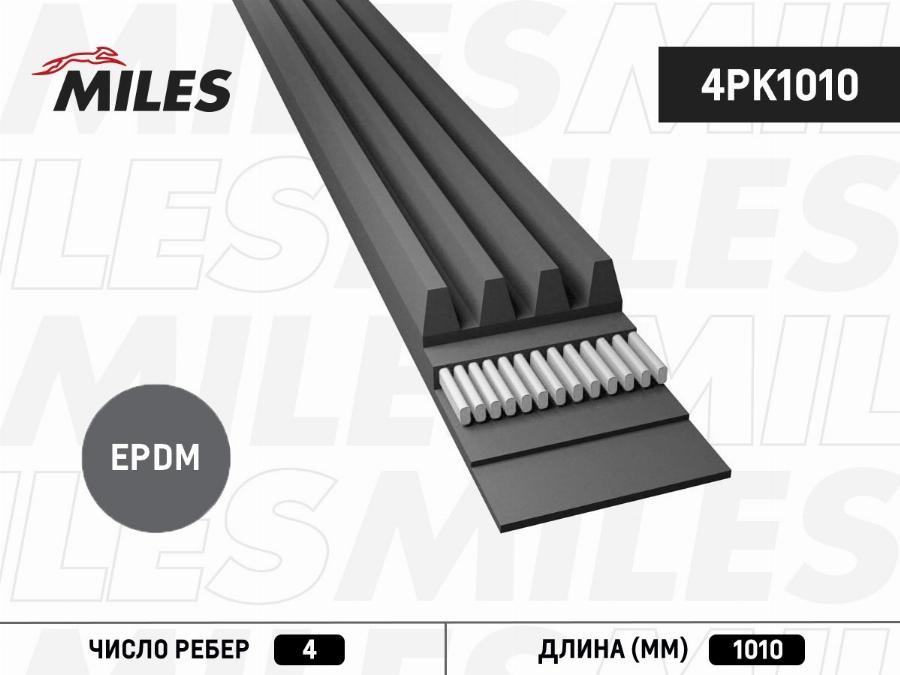 Miles 4PK1010 - Courroie trapézoïdale à nervures cwaw.fr