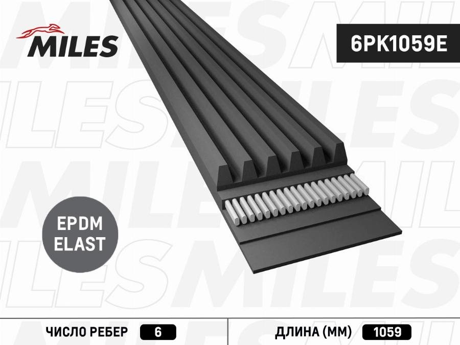 Miles 6PK1059E - Courroie trapézoïdale à nervures cwaw.fr