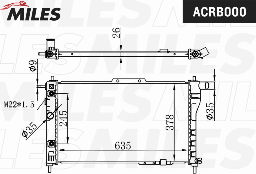 Miles ACRB000 - Radiateur, refroidissement du moteur cwaw.fr