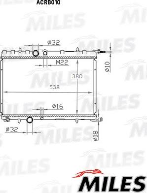 Miles ACRB010 - Radiateur, refroidissement du moteur cwaw.fr