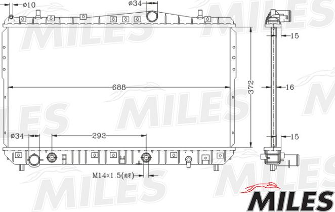 Miles ACRB030 - Radiateur, refroidissement du moteur cwaw.fr