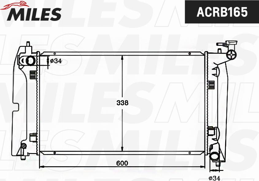 Miles ACRB165 - Radiateur, refroidissement du moteur cwaw.fr