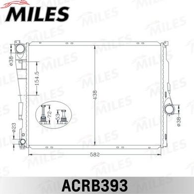 Miles ACRB393 - Radiateur, refroidissement du moteur cwaw.fr