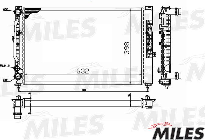 Miles ACRM056 - Radiateur, refroidissement du moteur cwaw.fr