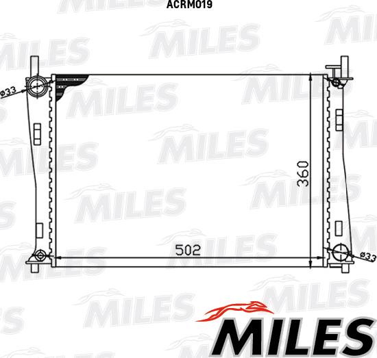 Miles ACRM019 - Radiateur, refroidissement du moteur cwaw.fr