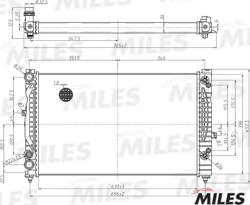 Miles ACRM013 - Radiateur, refroidissement du moteur cwaw.fr