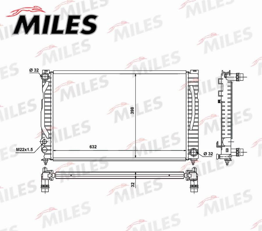 Miles ACRM372 - Radiateur, refroidissement du moteur cwaw.fr