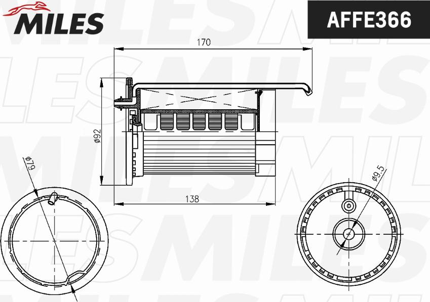 Miles AFFE366 - Filtre à carburant cwaw.fr