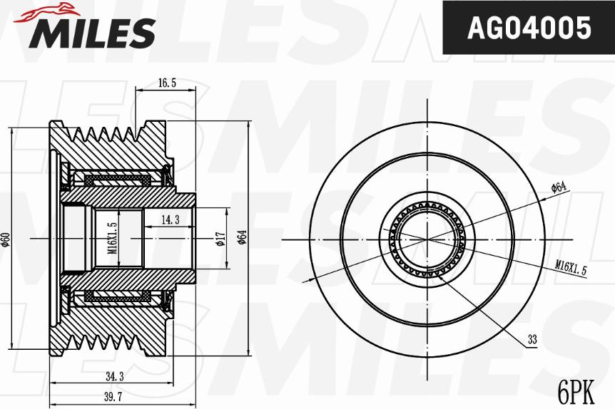 Miles AG04005 - Poulie, alternateur cwaw.fr