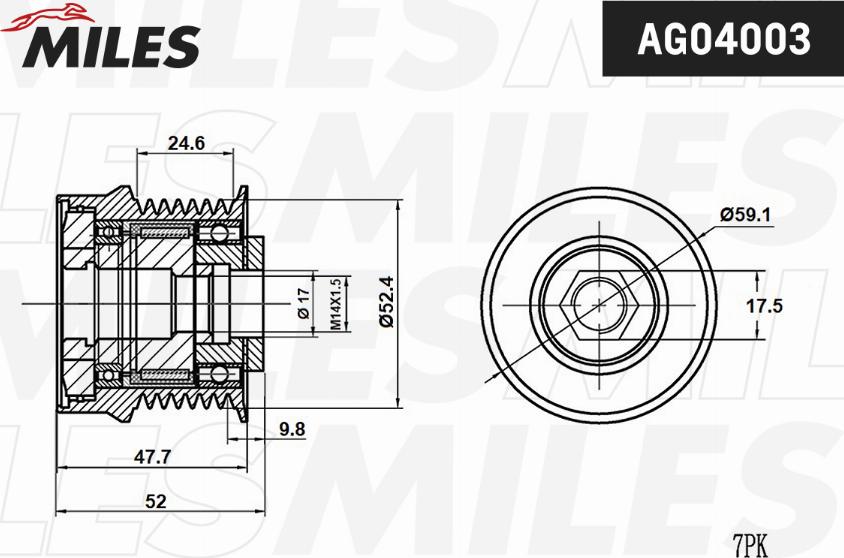 Miles AG04003 - Poulie, alternateur cwaw.fr