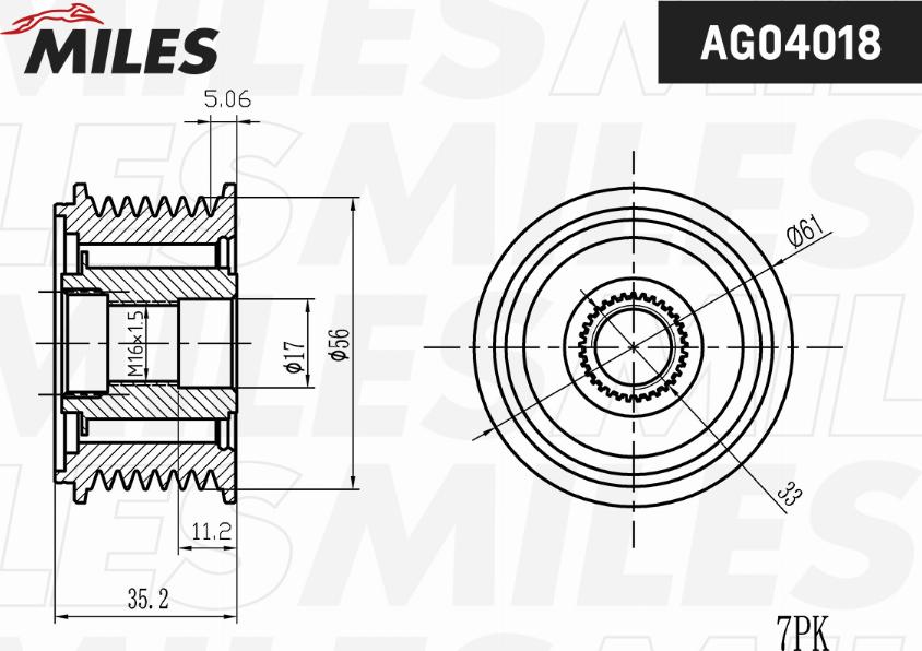 Miles AG04018 - Poulie, alternateur cwaw.fr