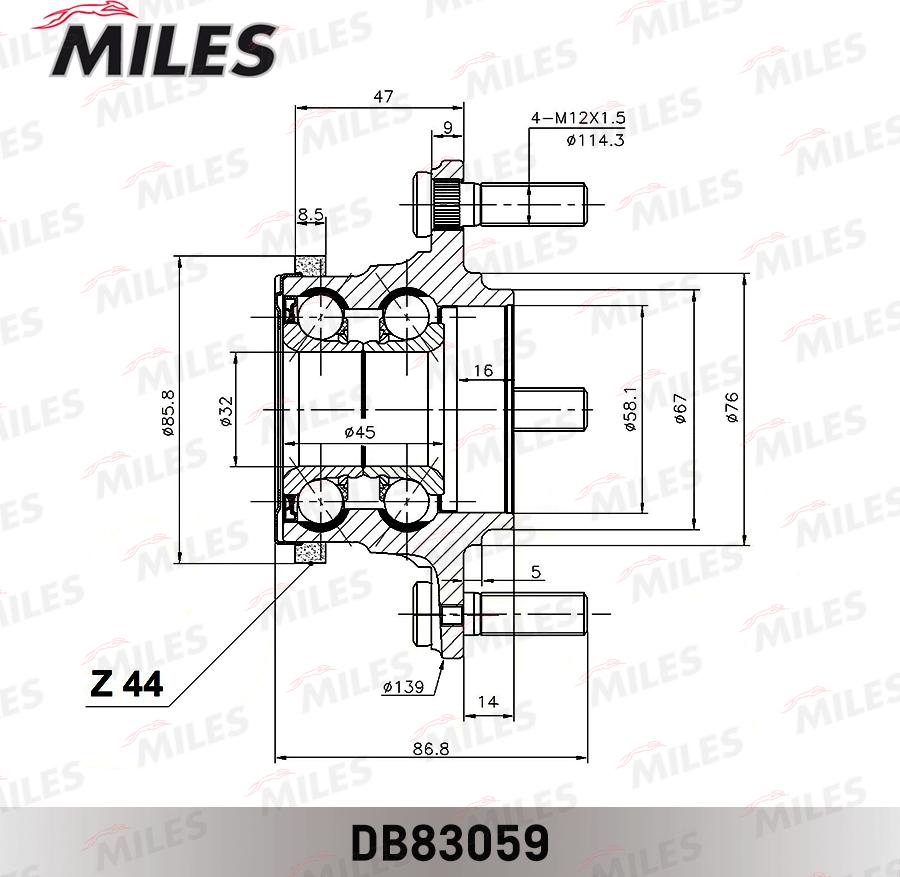 Miles DB83059 - Kit de roulements de roue cwaw.fr