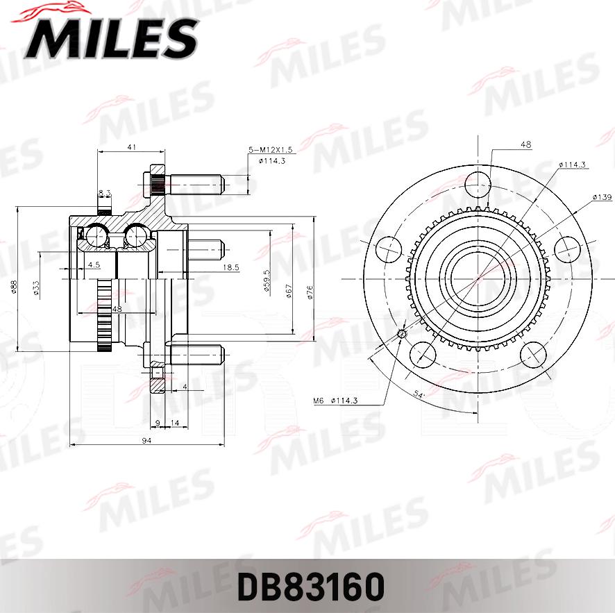 Miles DB83160 - Kit de roulements de roue cwaw.fr