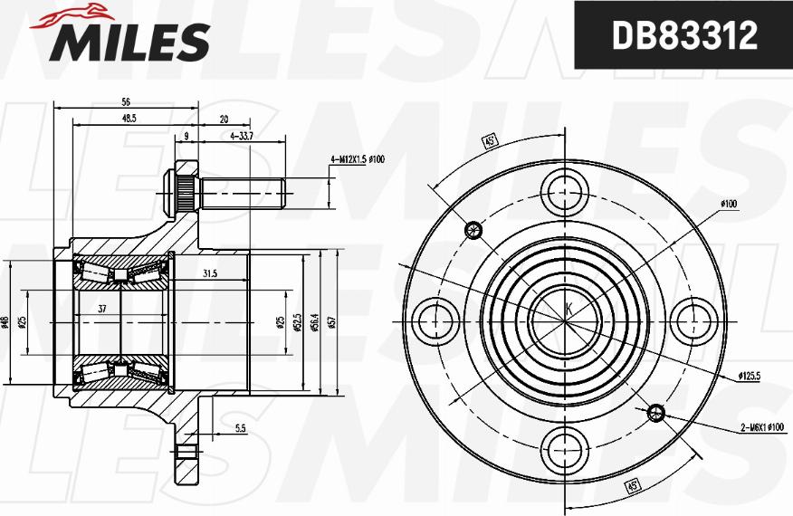 Miles DB83312 - Kit de roulements de roue cwaw.fr