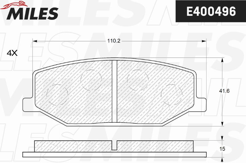 Miles E400496 - Kit de plaquettes de frein, frein à disque cwaw.fr