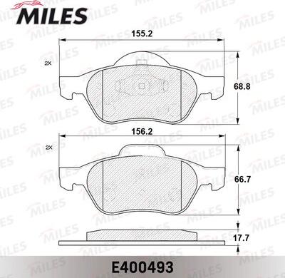 Miles E400493 - Kit de plaquettes de frein, frein à disque cwaw.fr