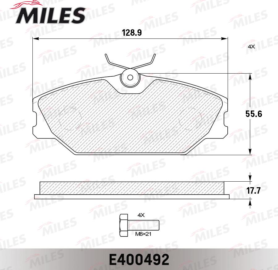 Miles E400492 - Kit de plaquettes de frein, frein à disque cwaw.fr