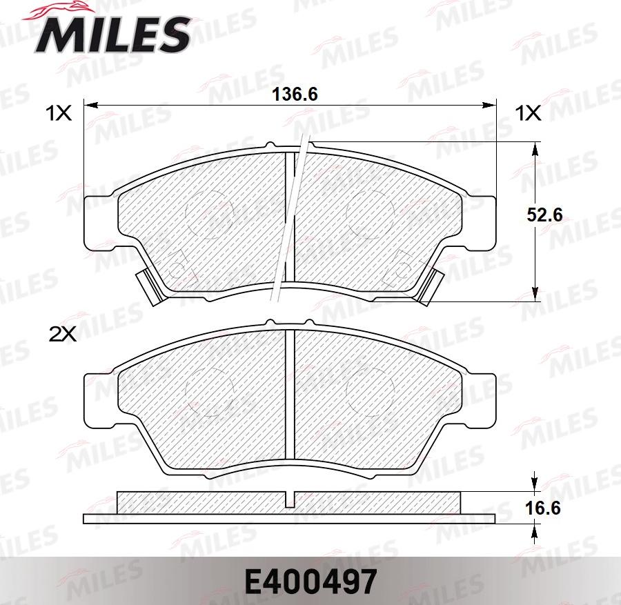 Miles E400497 - Kit de plaquettes de frein, frein à disque cwaw.fr