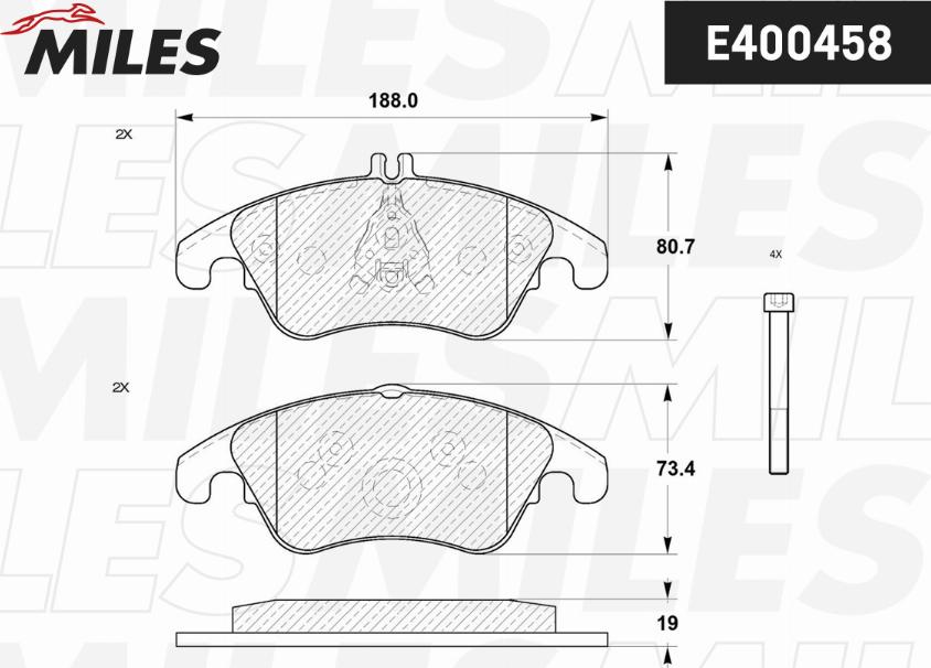 Miles E400458 - Kit de plaquettes de frein, frein à disque cwaw.fr