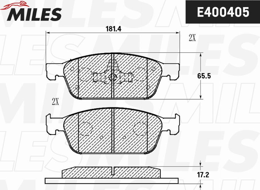 Miles E400405 - Kit de plaquettes de frein, frein à disque cwaw.fr