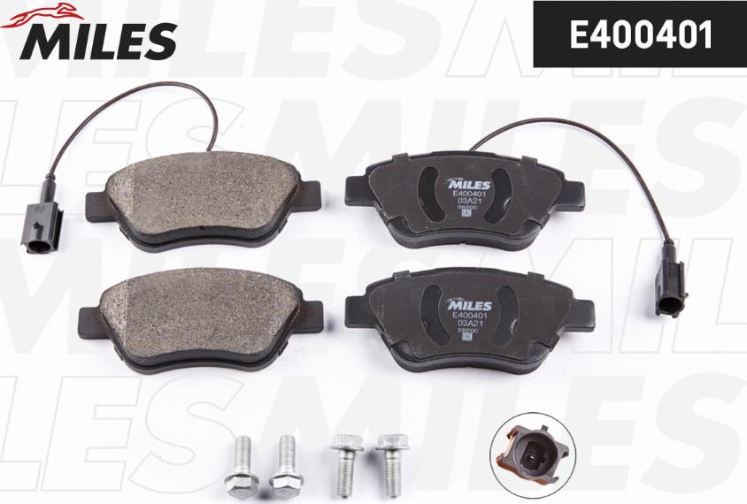 Miles E400401 - Kit de plaquettes de frein, frein à disque cwaw.fr