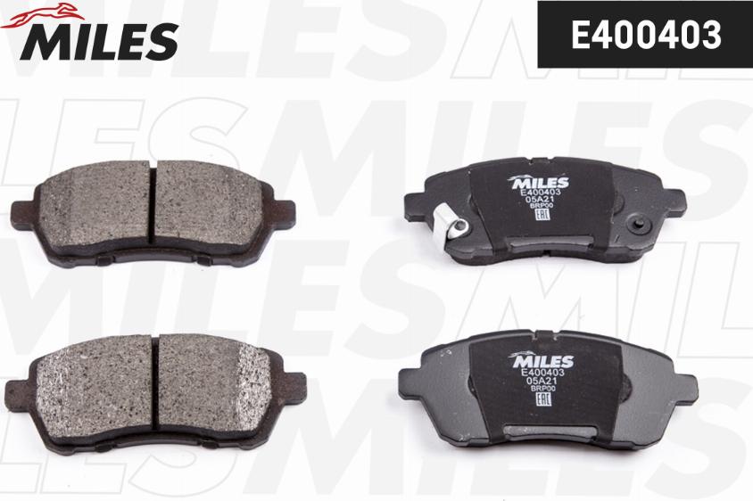 Miles E400403 - Kit de plaquettes de frein, frein à disque cwaw.fr