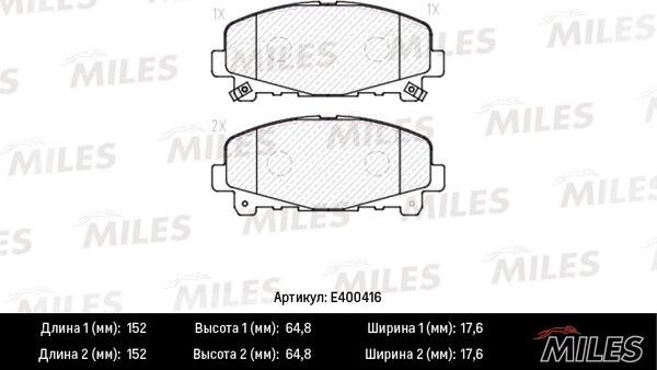 Miles E400416 - Kit de plaquettes de frein, frein à disque cwaw.fr