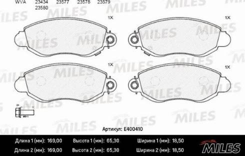 Miles E400410 - Kit de plaquettes de frein, frein à disque cwaw.fr