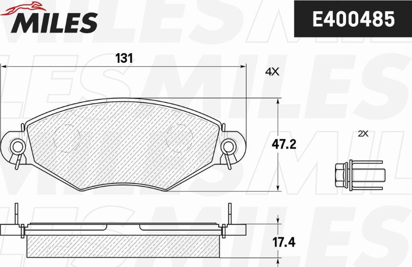 Miles E400485 - Kit de plaquettes de frein, frein à disque cwaw.fr