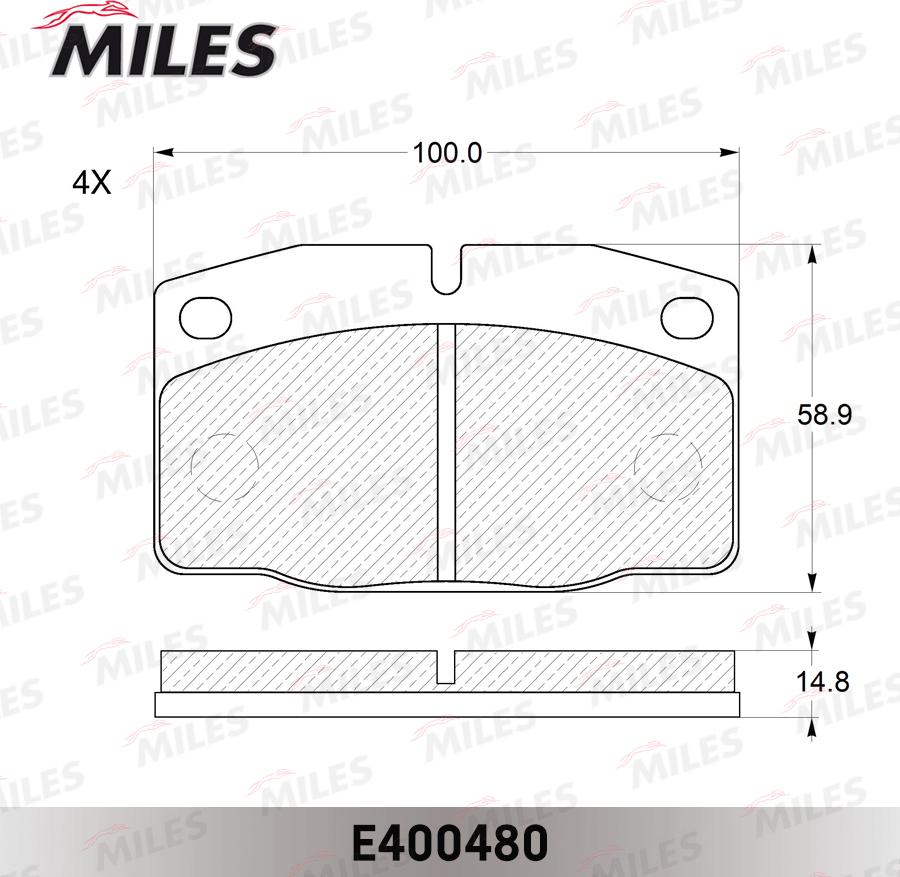 Miles E400480 - Kit de plaquettes de frein, frein à disque cwaw.fr