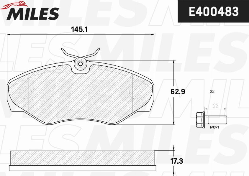 Miles E400483 - Kit de plaquettes de frein, frein à disque cwaw.fr