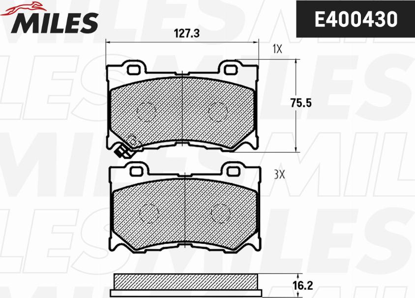 Miles E400430 - Kit de plaquettes de frein, frein à disque cwaw.fr