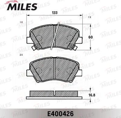 Miles E400426 - Kit de plaquettes de frein, frein à disque cwaw.fr