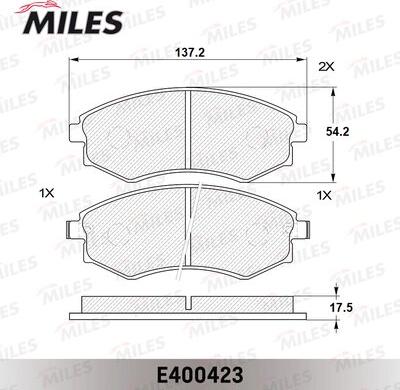 Miles E400423 - Kit de plaquettes de frein, frein à disque cwaw.fr