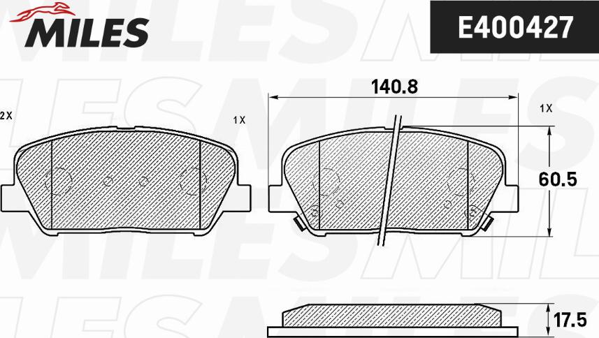 Miles E400427 - Kit de plaquettes de frein, frein à disque cwaw.fr