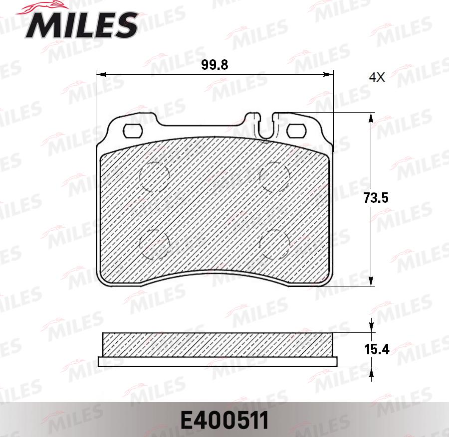 Miles E400511 - Kit de plaquettes de frein, frein à disque cwaw.fr