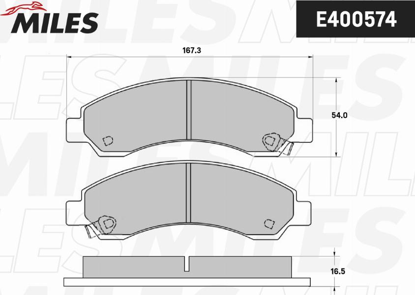 Miles E400574 - Kit de plaquettes de frein, frein à disque cwaw.fr