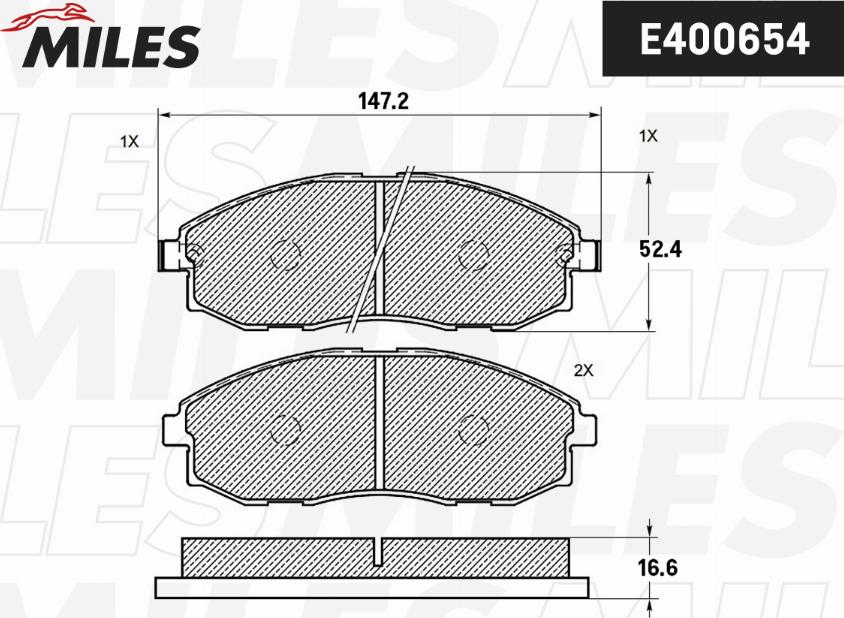 Miles E400654 - Kit de plaquettes de frein, frein à disque cwaw.fr