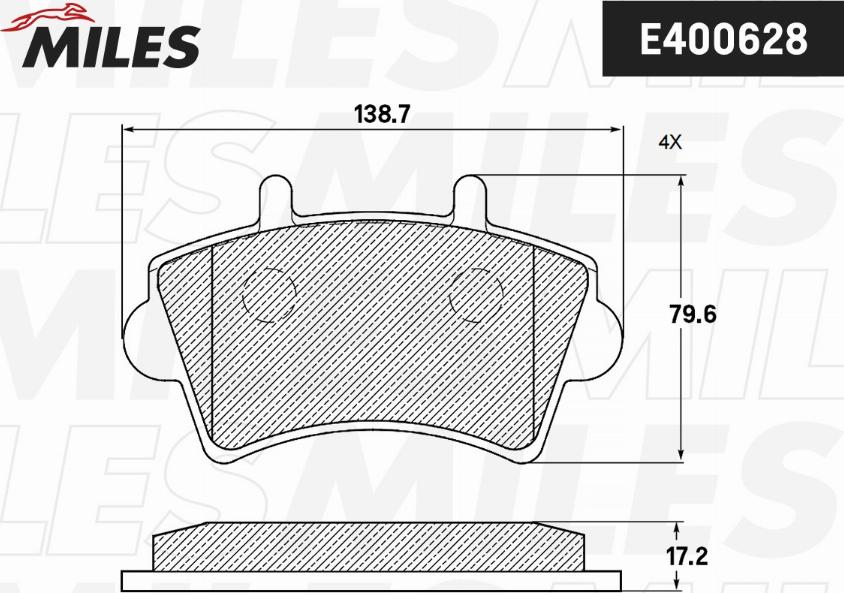 Miles E400628 - Kit de plaquettes de frein, frein à disque cwaw.fr