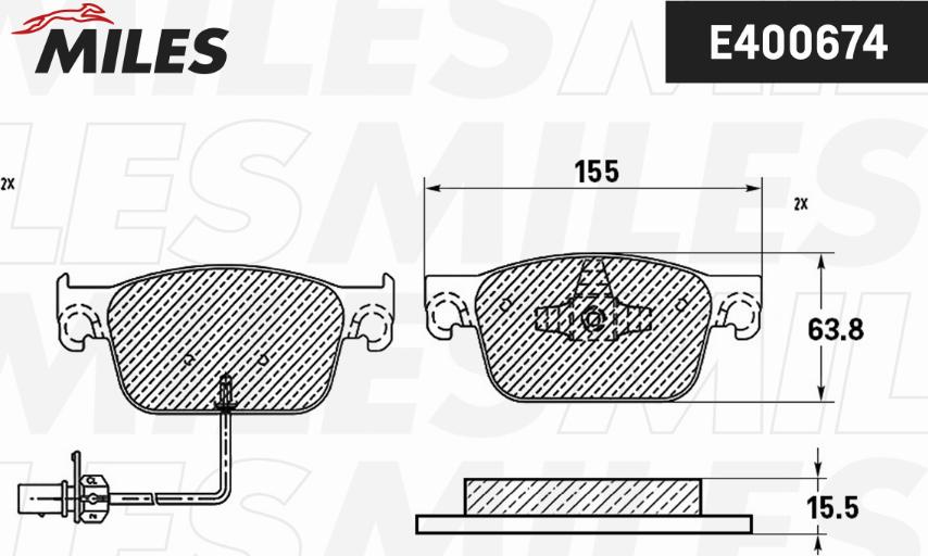 Miles E400674 - Kit de plaquettes de frein, frein à disque cwaw.fr