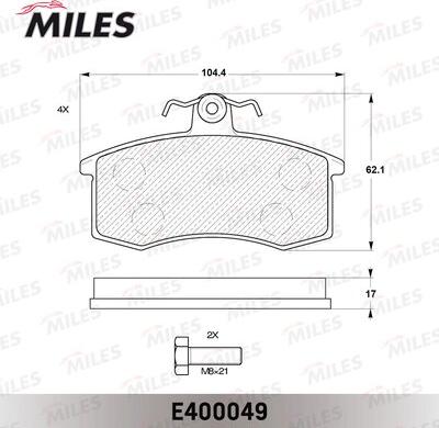 Miles E400049 - Kit de plaquettes de frein, frein à disque cwaw.fr