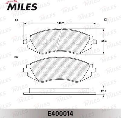 Miles E400014 - Kit de plaquettes de frein, frein à disque cwaw.fr