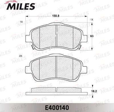 Miles E400140 - Kit de plaquettes de frein, frein à disque cwaw.fr