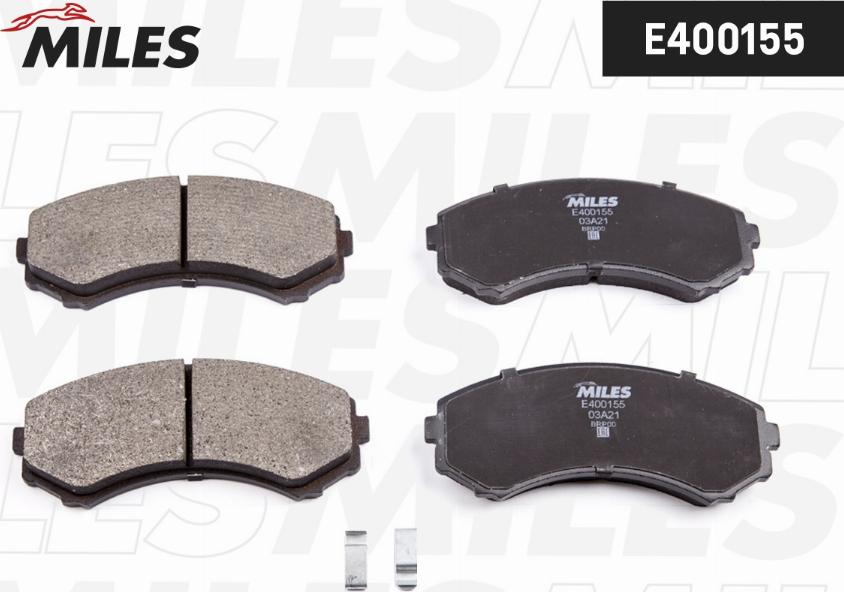 Miles E400155 - Kit de plaquettes de frein, frein à disque cwaw.fr