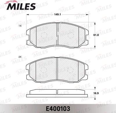 Miles E400103 - Kit de plaquettes de frein, frein à disque cwaw.fr