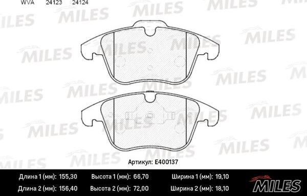 Miles E400137 - Kit de plaquettes de frein, frein à disque cwaw.fr